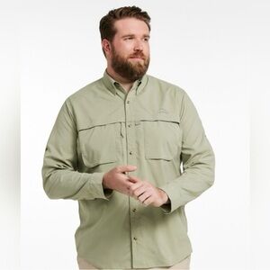 L.L.Bean Men’s Tropicwear Shirt, Long-Sleeve XXL Green